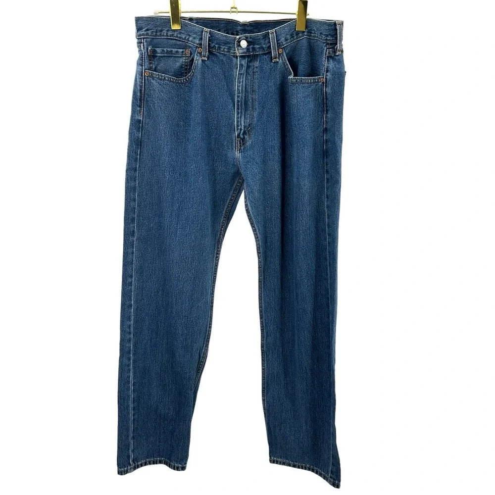 Levi Strauss 505‎ Regular Fit Straight Leg Jeans Blue Denim 38x32